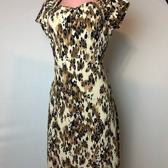 Rafaella Cream Sheath Dress with Flutter Cap Sleeves Size L - Picture 5 of 14